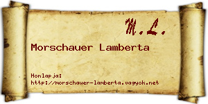 Morschauer Lamberta névjegykártya